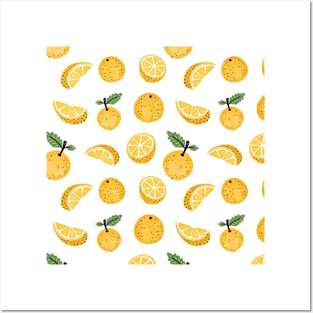 Lemon citrus fresh pattern Wall Art by bigmomentsdesign